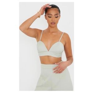 Prettylittlething NWT Petite Sage Green Bralette